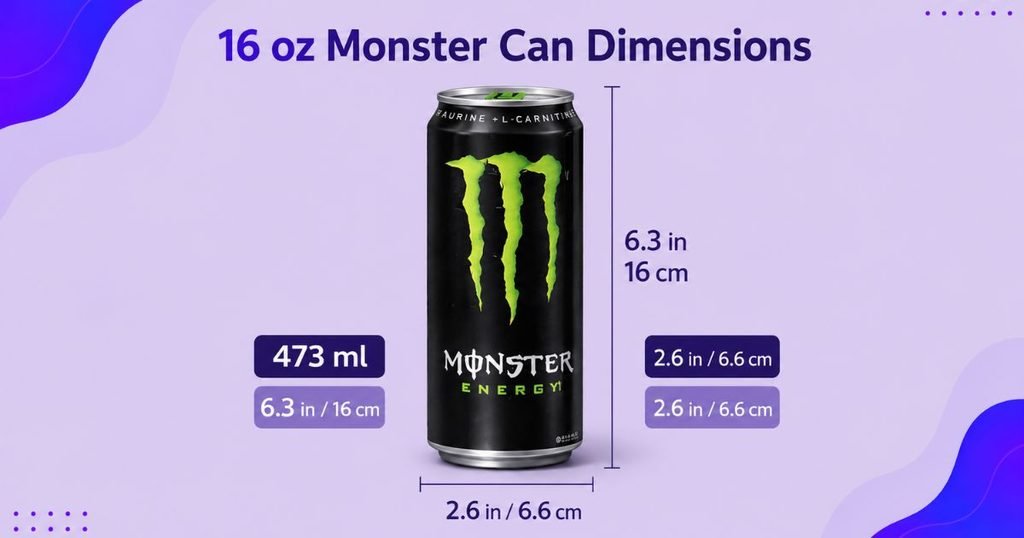 16 oz Monster Can Dimensions