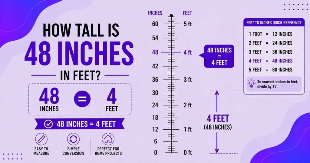 How Tall is 48 Inches in Feet?