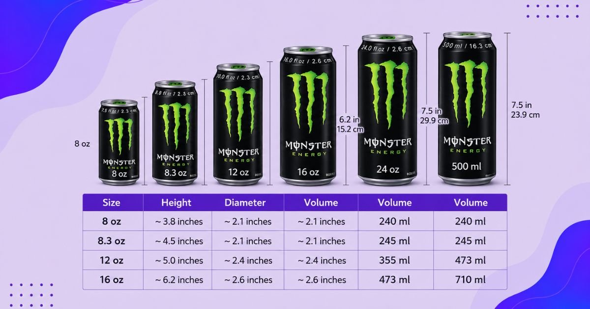 Monster Energy Can Sizes