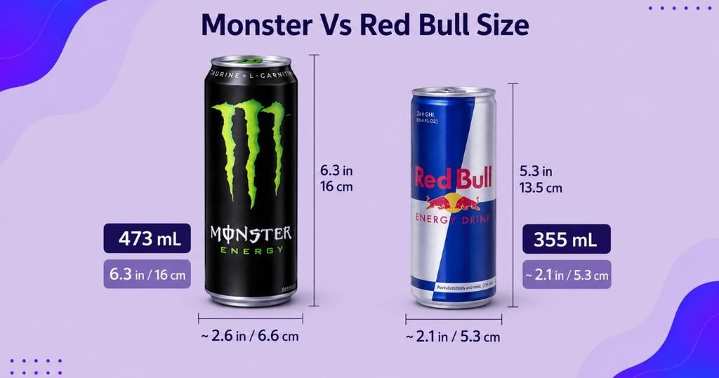 Monster Vs Red Bull Size
