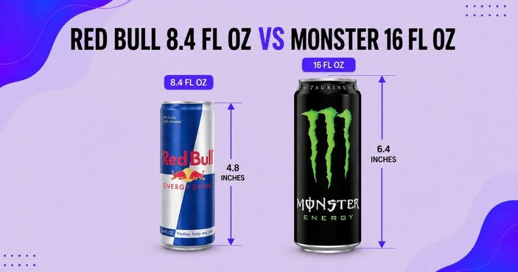 Red Bull 8.4 fl oz Vs Monster 16 fl oz